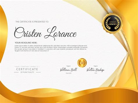 Golden Certificate Design Template In 2021 Certificate Design