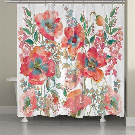 Laural Home Bohemian Poppies Shower Curtain Multi In 2020 Floral Shower Curtains Colorful