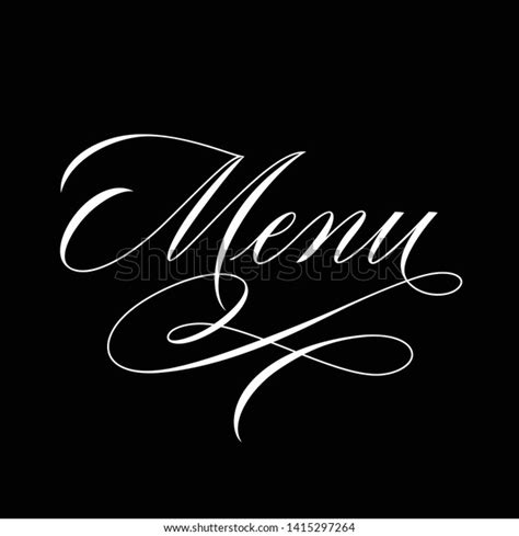 Handwritten Word Menu Calligraphy Lettering Stock Vector Royalty Free