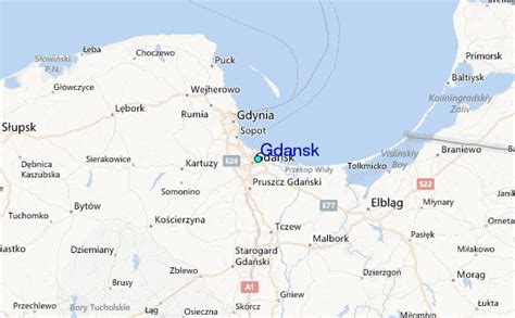 Mapa gdańska wraz ze spisem ulic i punktów użyteczności publicznej (poi). Gdansk Tide Station Location Guide