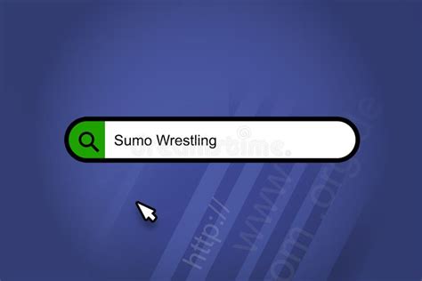 Sumo Wrestling Search Engine Search Bar With Blue Background Stock