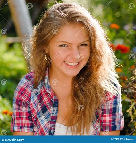 Young Happy Smiling Teenage Girl Portrait Stock Image Image Of