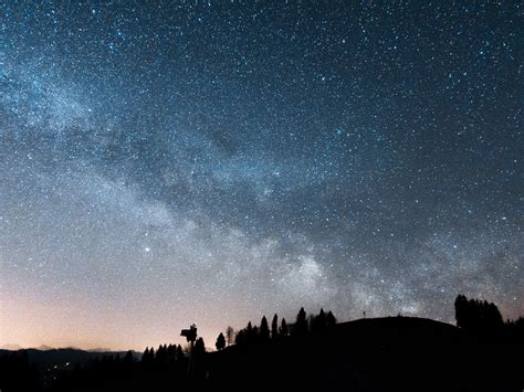 Free Images Landscape Silhouette Night Star Milky