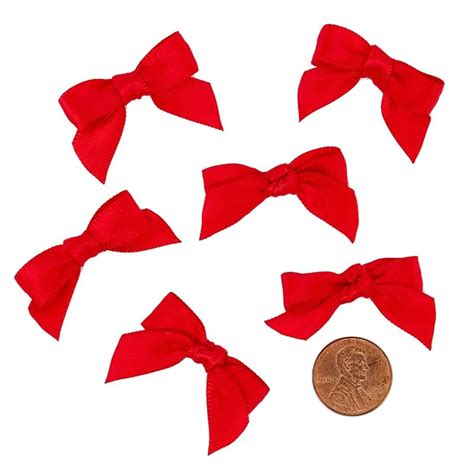 mini red satin bows 1 3 8 in x 1in 50 pack 601330