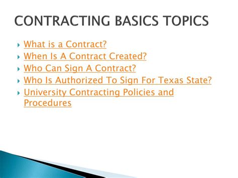 Ppt Contracting Basics Powerpoint Presentation Free Download Id509207