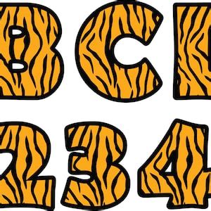 Tiger Alphabet Svg Files Tiger Alphabet Clipart Tiger Font For Cricut