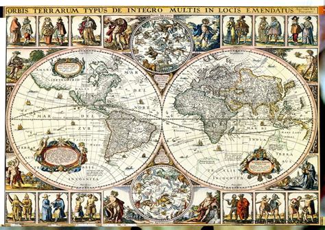 Vintage World Map Globe Atlas Poster Print Antique Old Ebay
