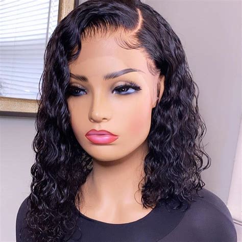 Marchqueen Water Wave Curly Lace Front Wig Short Bob Human Hair Wig P Marchqueen Hair