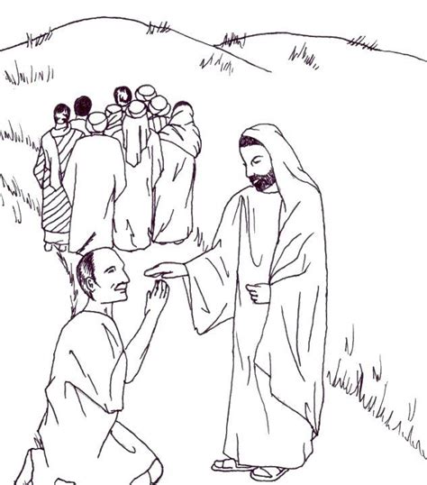 Jesus Heals The 10 Lepers Coloring Page Sundayschoolist