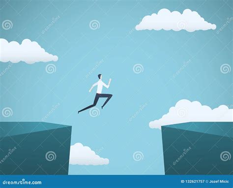 Businessman Jumping Over Gap Stock Illustrations 429 Businessman