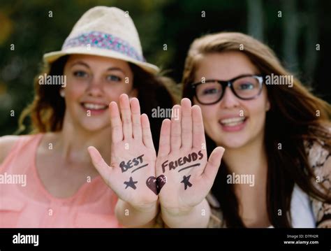 Two Teenage Best Friends Share Time Together Stock Photo Alamy