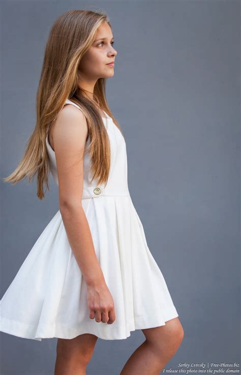 Photo Of A 12 Year Old Blond Girl Wearing A White Dress Photographed In July 2015 By Serhiy