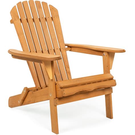 Folding Adirondack Chair Outdoor Wooden Accent Lounge Furniture For