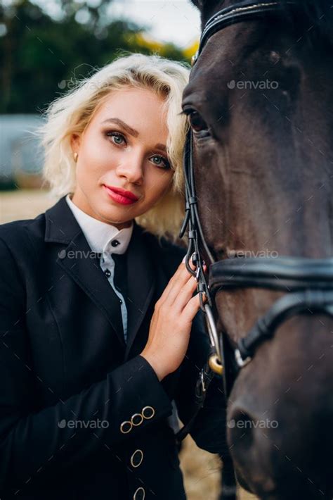 Blonde Woman With Horse Horseback Riding By Nomadsoul1 Portrait Of