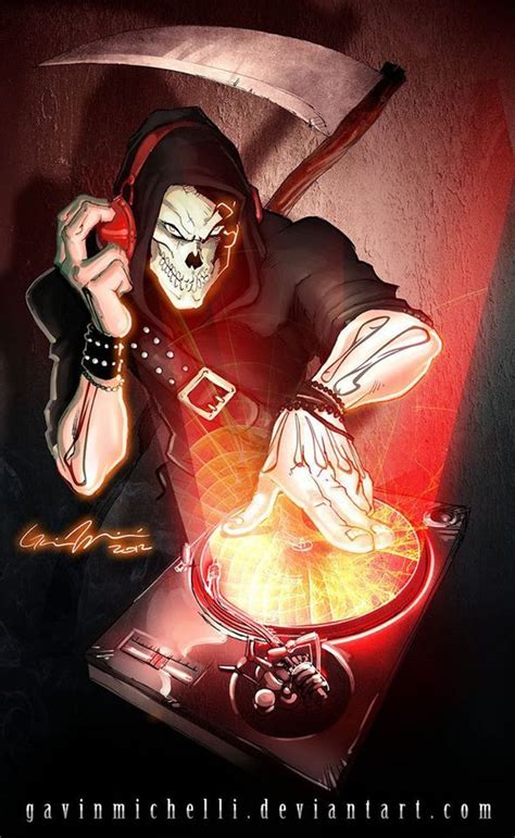 Pin By Pinner On Skull Tastic Reaper Dj Art Turntables Art Music