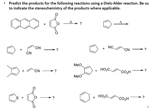 OneClass Predict The Products For The Following Reactions Using A