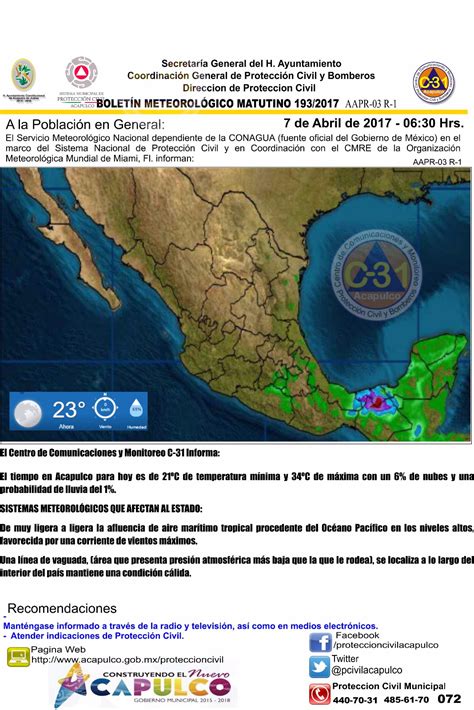 Precisa y detallada previsión del tiempo en acapulco. Noticias y clima de Acapulco hoy. Dele clic aquí