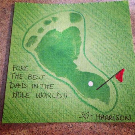 Baby Footprint Golf Artwork Fathers Day Crafts Fathers Day Diy Diy