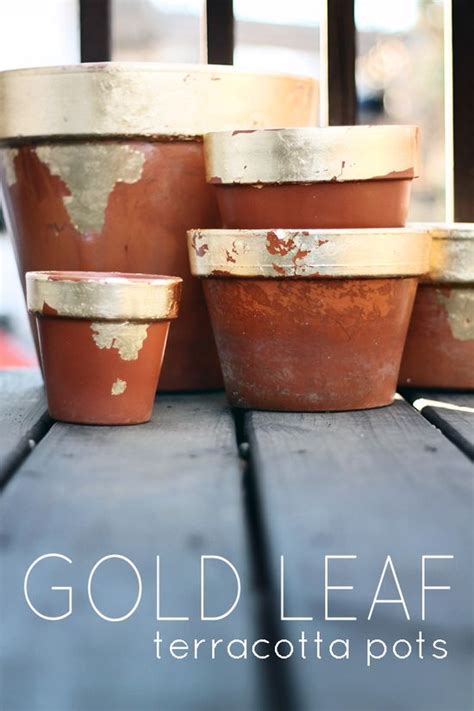 Flower Arrangement Ideas 150 Diy Gold Leaf Terracotta Pots