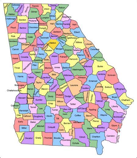 Georgia Map For Websites Clickable Html Image Map