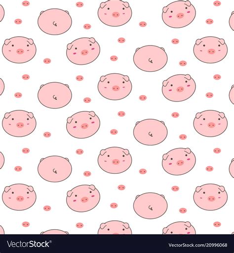 Cute Pig Pattern Background Royalty Free Vector Image