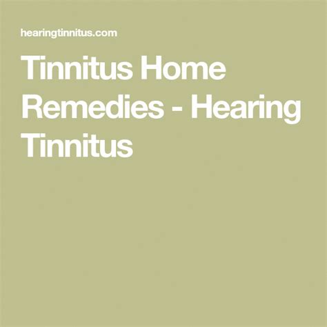 Pulsatile Tinnitus Treatment Options Tinnitus Remedies Acupressure