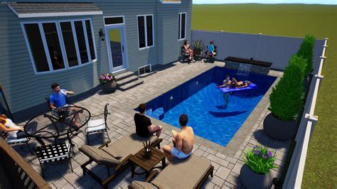 12 X 24 Inground Pool Design With Waterfall By Rideau Pools Ottawa