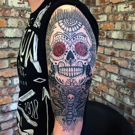 100 Sugar Skull Tattoo Designs For Men Cool Calavera Ink Ideas