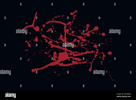 Abstract Blood Red Splatter Isolated On Black Background Grunge