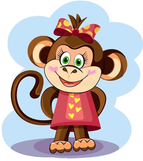 Cute Monkey Girl Stock Illustration Illustration Of Jungle 58373384