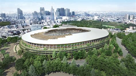 Kengo Kumas Tokyo 2020 Olympic Stadium Begins Construction Archdaily