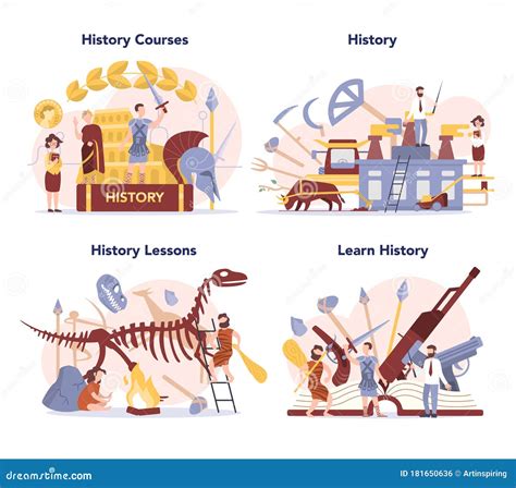 History Concept Set History School Subject Idea Of Science And