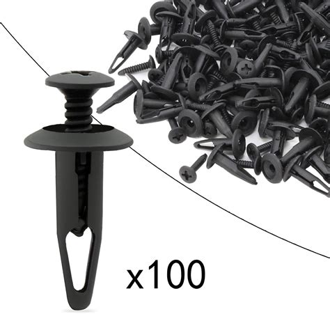 Ocr 100pcs 63mm Push Rivets Push Hole Retainer Black Nylon Push Type