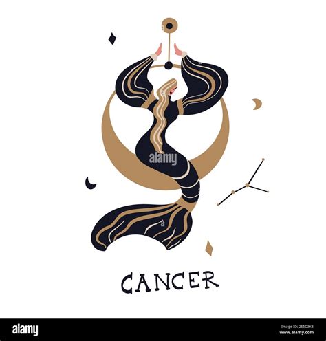 Zodiac Signs Cancer Vector Illustration Of The Zodiac Symbol Vector