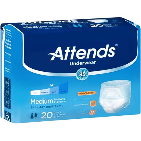 attends adult pull on extra absorbency protective underwear medium 34 44 80 count 2 pack