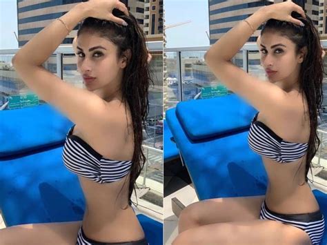 Mouni Roy Heats Up Dubai With Her Strapless Bikini Times Of India