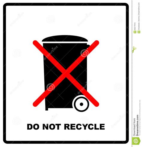 Do Not Recycle Sign Do Not Throw In Trash Recycle Bin Sign Icon For
