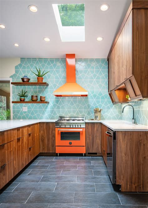 mid century modern kitchen backsplash tile things in the kitchen