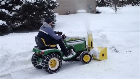 John Deere 42 Snow Thrower On Gt235 Youtube