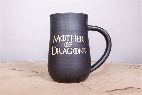 Mother Of Dragons Mug In Matte Black Glaze Game Of Thrones Mug
