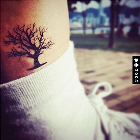 Tood Little Tree Temporary Tattoo Sticker Fashionable Nature Leg
