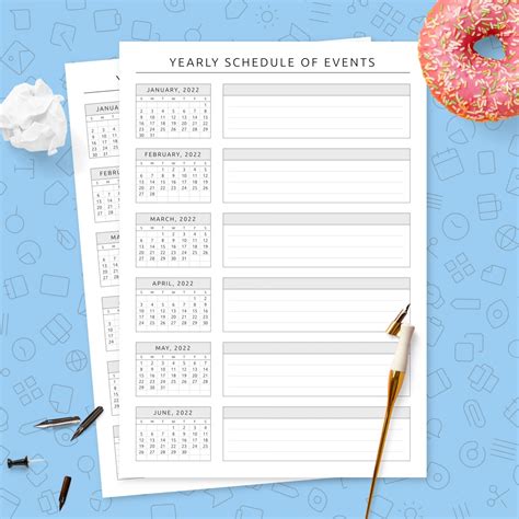 Yearly Event Schedule Template Template Printable Pdf