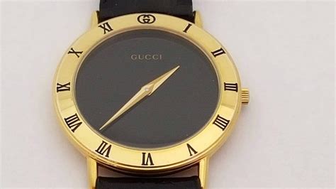 Vintage 18k Gold Plated Gucci Mens Luxury Wrist Watch