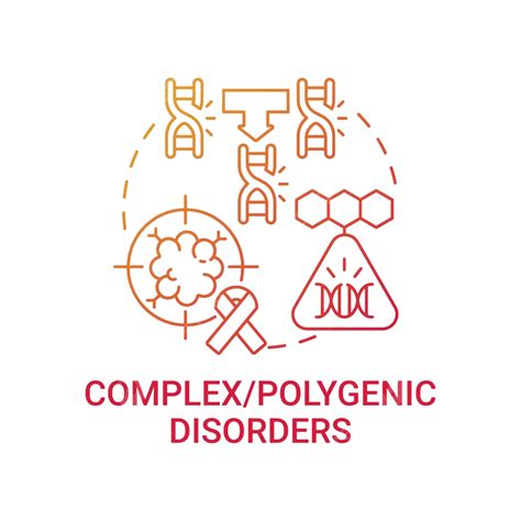 Complexpolygenic Disorders Red Gradient Concept Icon Chemistry Vector