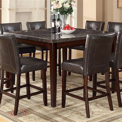Milton Counter Height Dining Set W Dark Marble Table Coaster Furniture