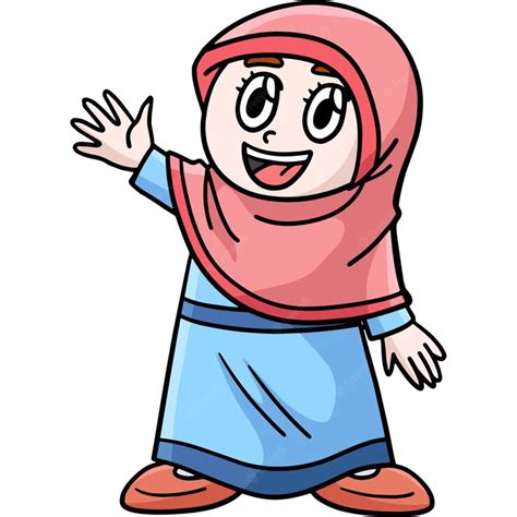 Premium Vector Ramadan Muslim Girl Cartoon Colored Clipart