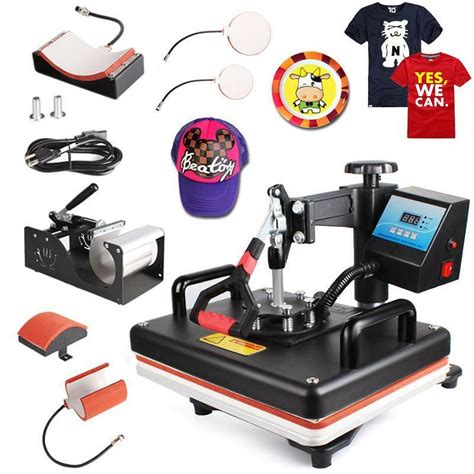 A standard heat press machine obviously can't do the job, as it is only suitable to use on large garments and other flat materials. 5 In 1 Digital Heat Press Machine Sublimation For/ T-Shirt ...