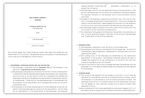 Hundreds of resume example questions have been answered here. Employment Contract (South Africa) - TemplateTom.com