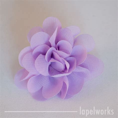 Mens Lavender Chiffon Lapel Flower Pin 7 Flower