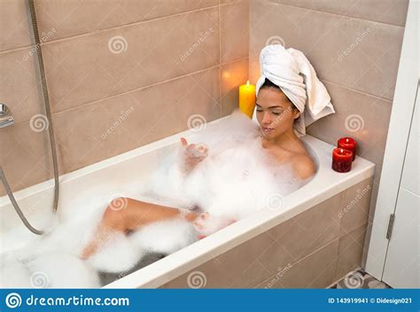 Hot Girl In A Warm Bathtub Stock Image Image Of Bathtub 143919941